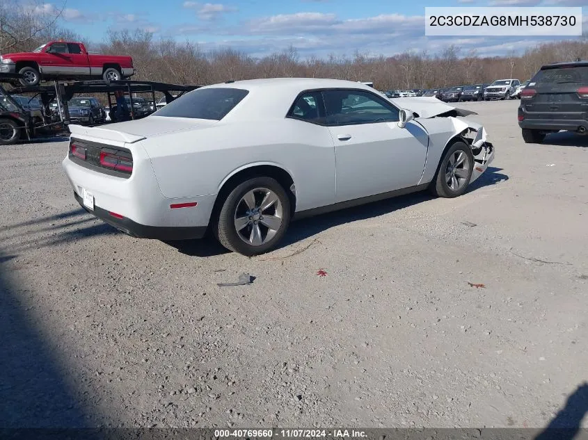 2021 Dodge Challenger Sxt VIN: 2C3CDZAG8MH538730 Lot: 40769660