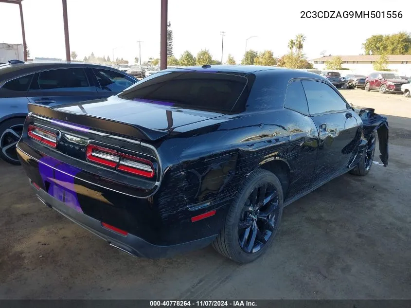 2021 Dodge Challenger Sxt VIN: 2C3CDZAG9MH501556 Lot: 40778264