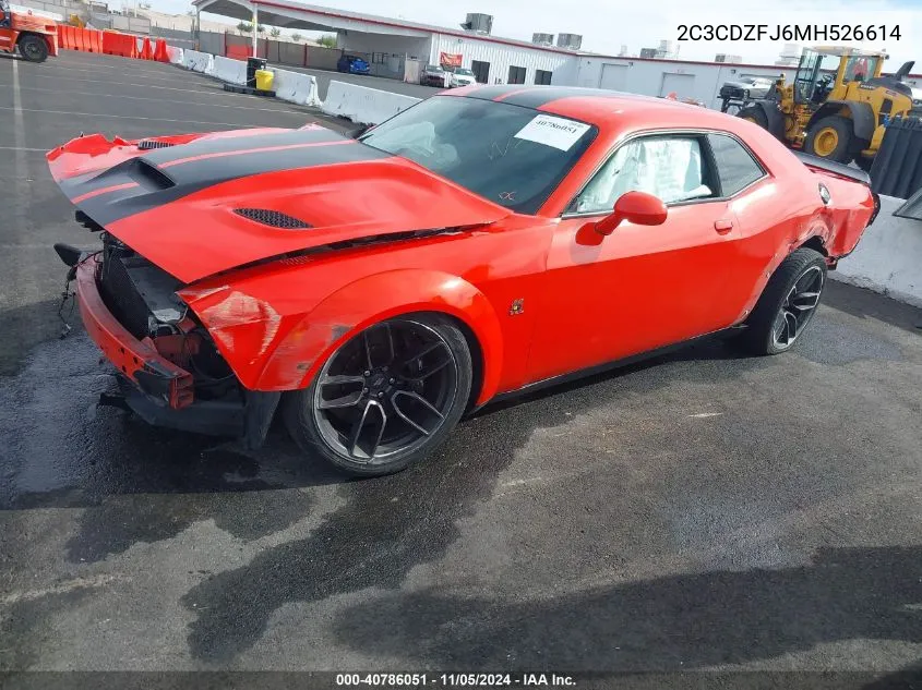 2021 Dodge Challenger R/T Scat Pack Widebody VIN: 2C3CDZFJ6MH526614 Lot: 40786051