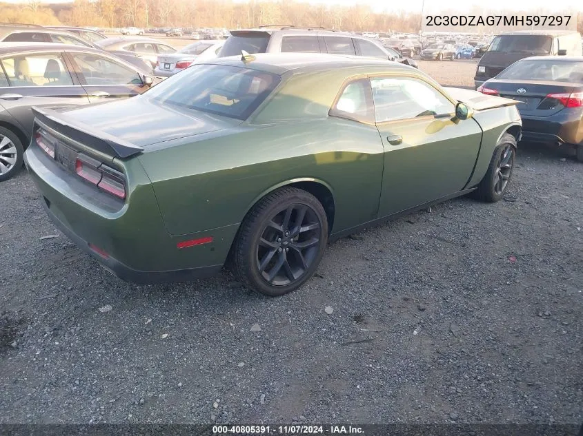 2021 Dodge Challenger Sxt VIN: 2C3CDZAG7MH597297 Lot: 40805391