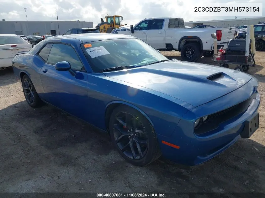 2021 Dodge Challenger R/T VIN: 2C3CDZBT3MH573154 Lot: 40807081