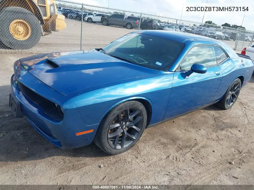 2021 Dodge Challenger R/T VIN: 2C3CDZBT3MH573154 Lot: 40807081