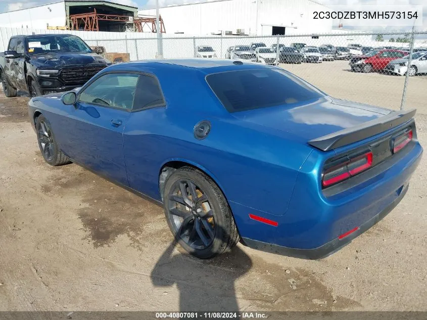 2021 Dodge Challenger R/T VIN: 2C3CDZBT3MH573154 Lot: 40807081