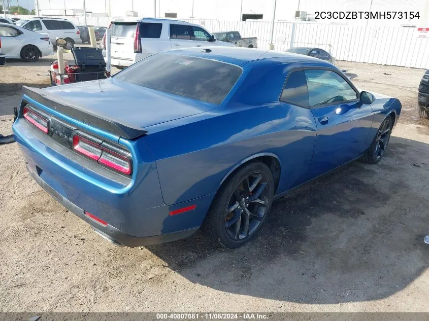 2021 Dodge Challenger R/T VIN: 2C3CDZBT3MH573154 Lot: 40807081