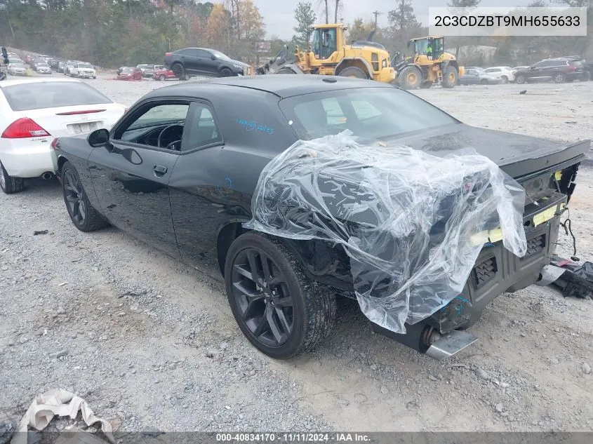 2021 Dodge Challenger R/T VIN: 2C3CDZBT9MH655633 Lot: 40834170