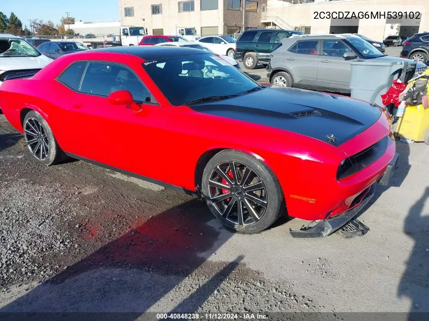 2021 Dodge Challenger Sxt VIN: 2C3CDZAG6MH539102 Lot: 40848239