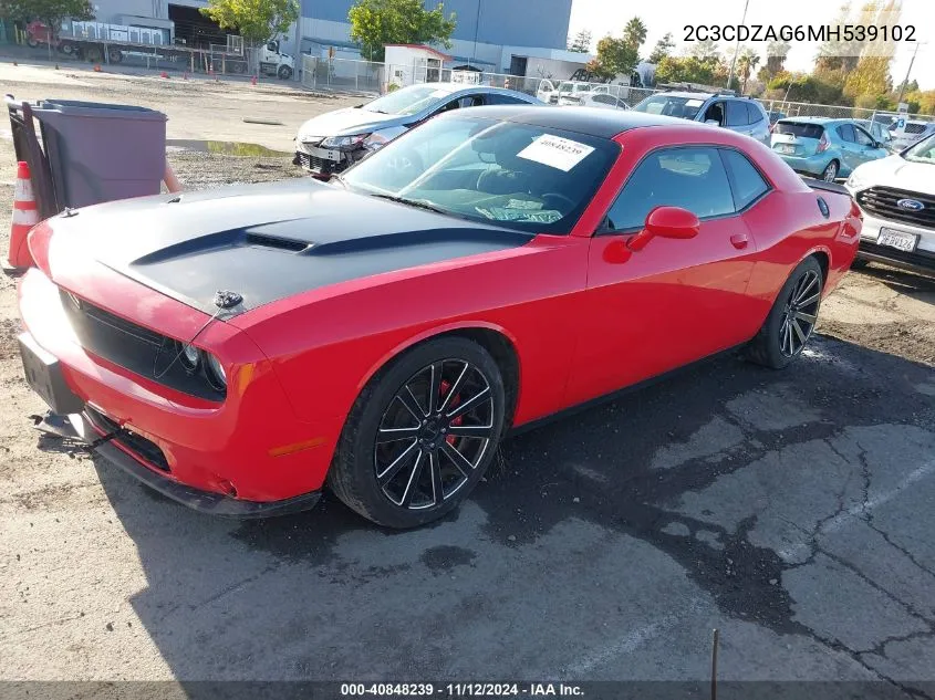 2021 Dodge Challenger Sxt VIN: 2C3CDZAG6MH539102 Lot: 40848239