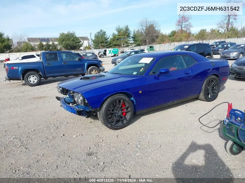 2021 Dodge Challenger R/T Scat Pack VIN: 2C3CDZFJ6MH631542 Lot: 40913220