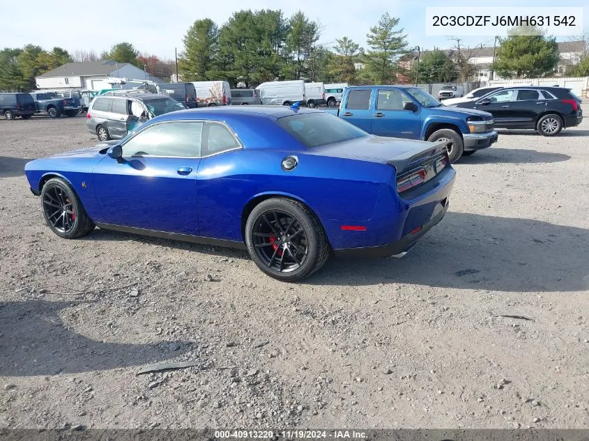 2021 Dodge Challenger R/T Scat Pack VIN: 2C3CDZFJ6MH631542 Lot: 40913220