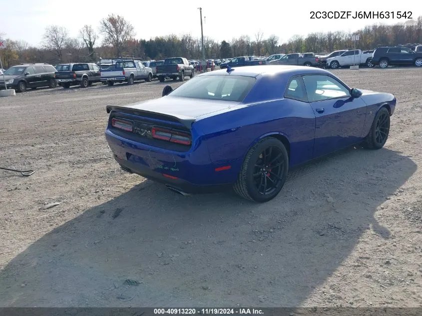 2021 Dodge Challenger R/T Scat Pack VIN: 2C3CDZFJ6MH631542 Lot: 40913220