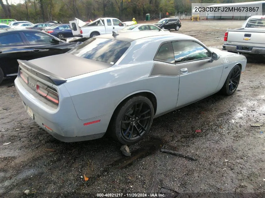 2021 Dodge Challenger R/T Scat Pack VIN: 2C3CDZFJ2MH673867 Lot: 40921217