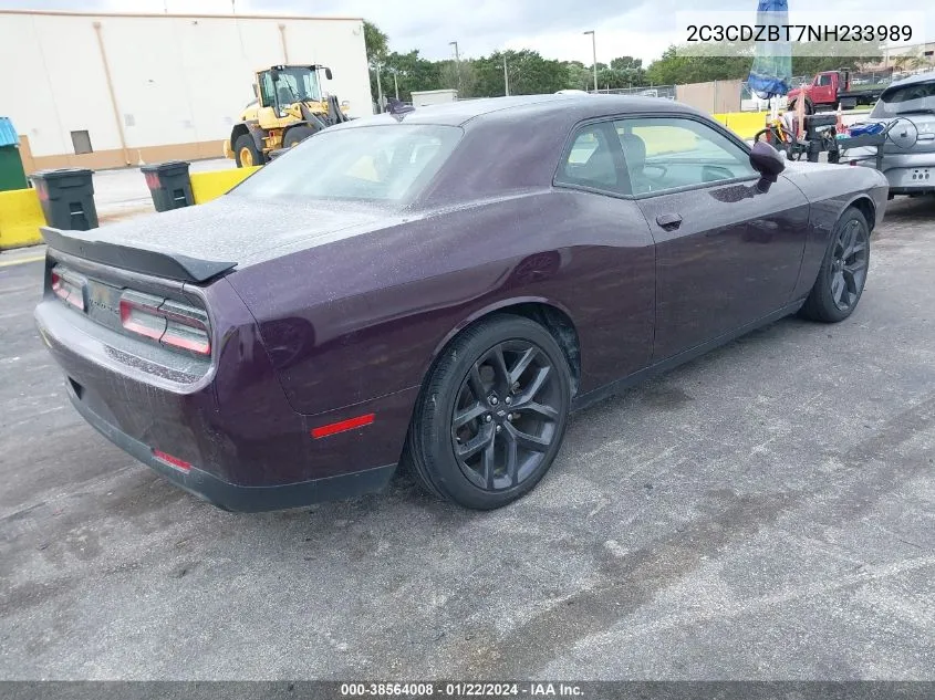 2022 Dodge Challenger R/T VIN: 2C3CDZBT7NH233989 Lot: 38564008