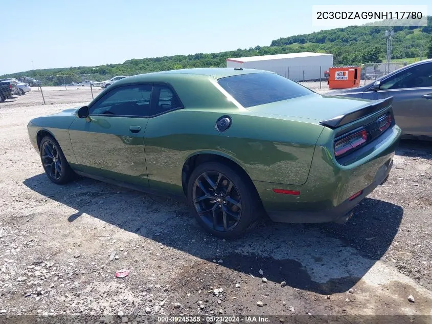 2022 Dodge Challenger Sxt VIN: 2C3CDZAG9NH117780 Lot: 39245355