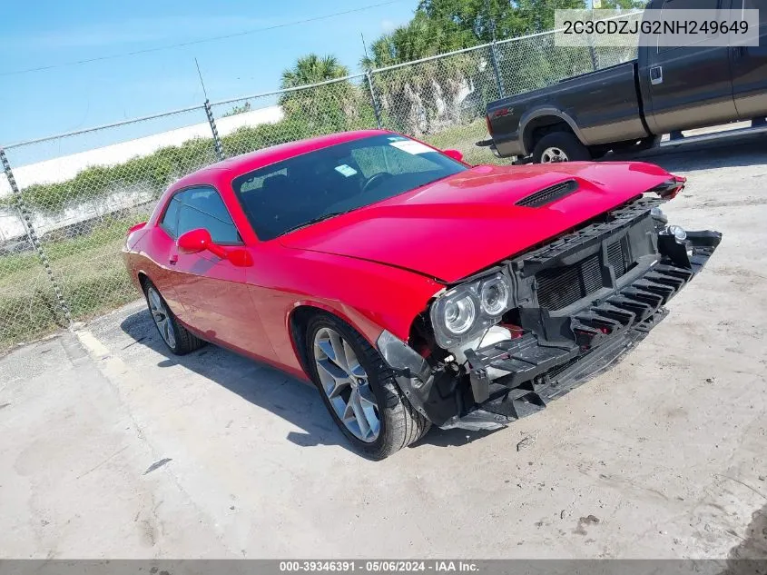 2022 Dodge Challenger Gt VIN: 2C3CDZJG2NH249649 Lot: 39346391