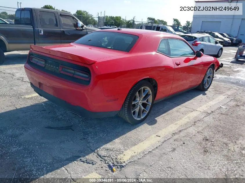 2022 Dodge Challenger Gt VIN: 2C3CDZJG2NH249649 Lot: 39346391