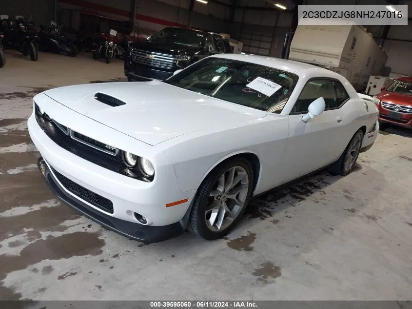 2022 Dodge Challenger Gt VIN: 2C3CDZJG8NH247016 Lot: 39595060