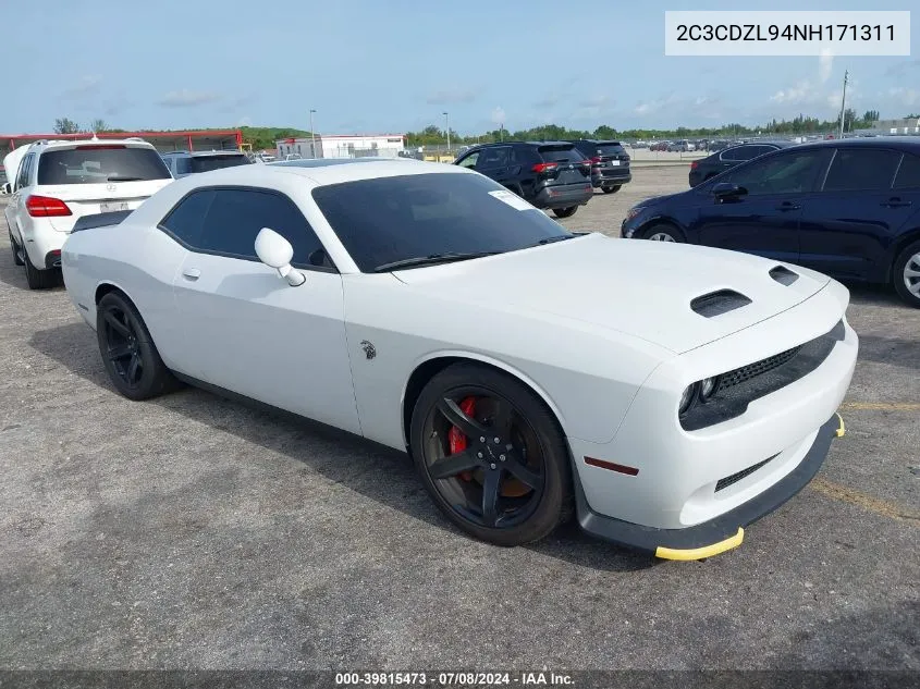 2022 Dodge Challenger Srt Hellcat Redeye VIN: 2C3CDZL94NH171311 Lot: 39815473