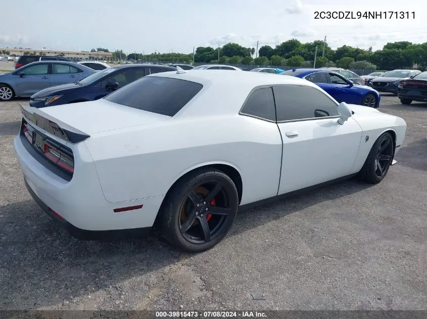 2022 Dodge Challenger Srt Hellcat Redeye VIN: 2C3CDZL94NH171311 Lot: 39815473