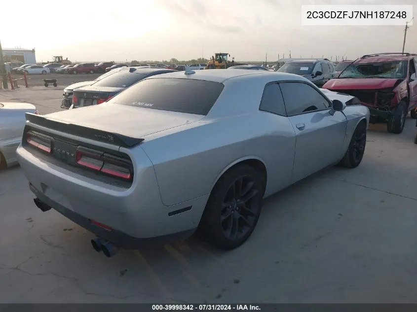 2022 Dodge Challenger R/T Scat Pack VIN: 2C3CDZFJ7NH187248 Lot: 39998342