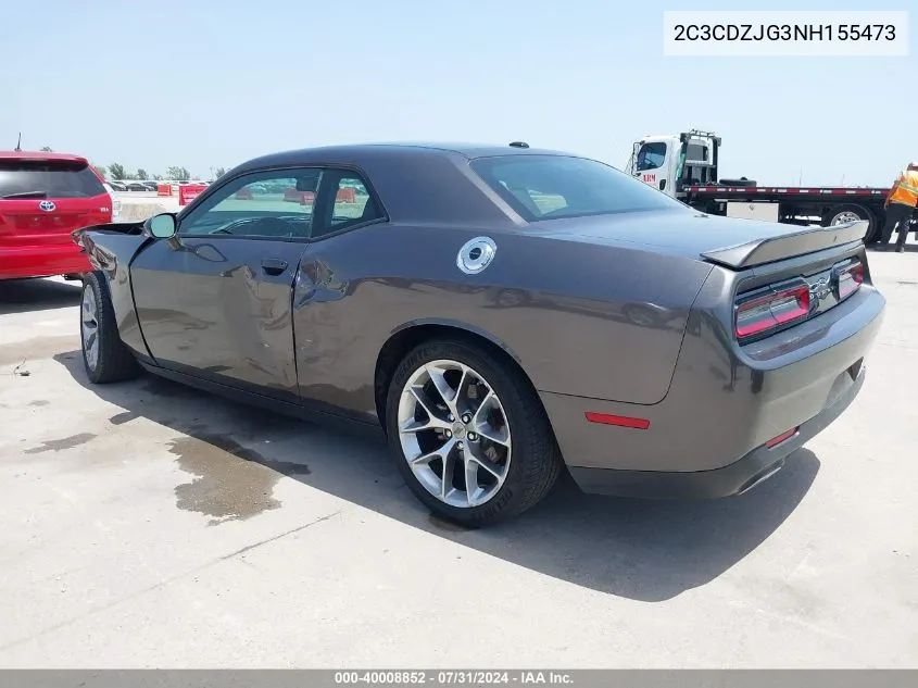 2022 Dodge Challenger Gt VIN: 2C3CDZJG3NH155473 Lot: 40008852