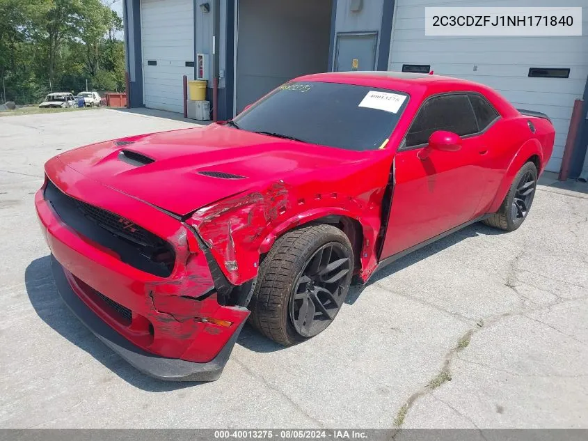 2022 Dodge Challenger R/T Scat Pack VIN: 2C3CDZFJ1NH171840 Lot: 40013275