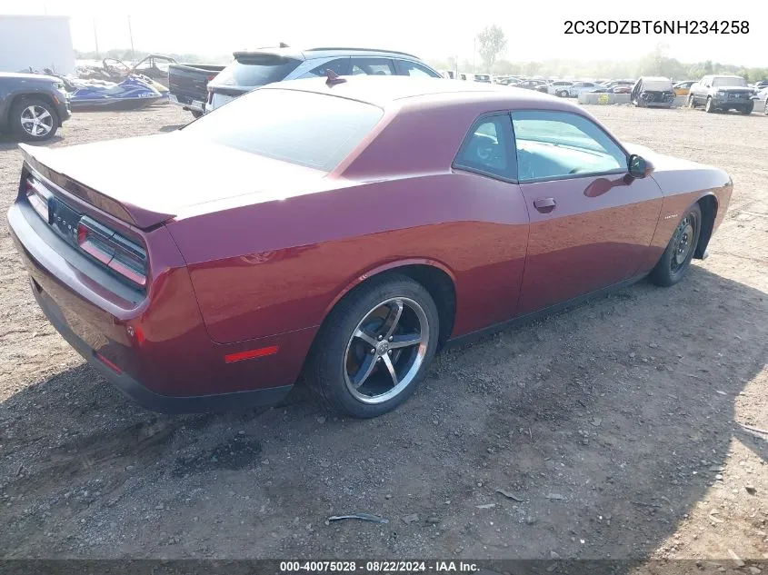 2022 Dodge Challenger R/T VIN: 2C3CDZBT6NH234258 Lot: 40075028