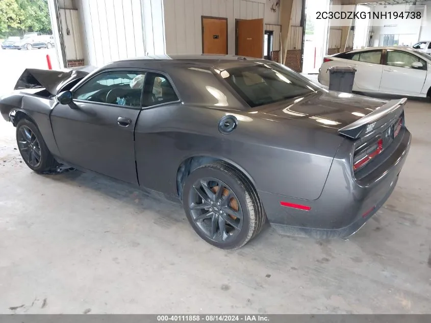 2022 Dodge Challenger Gt Awd VIN: 2C3CDZKG1NH194738 Lot: 40111858