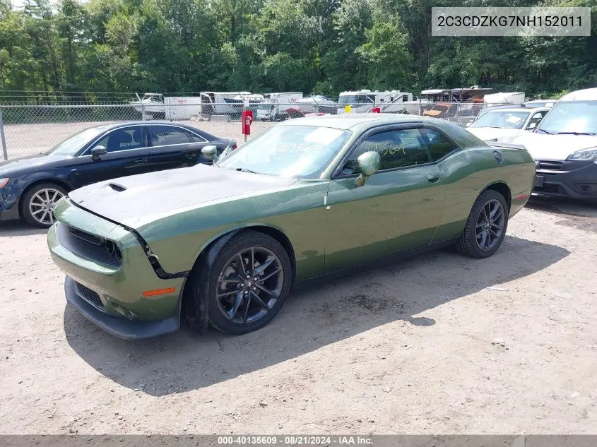 2022 Dodge Challenger Gt Awd VIN: 2C3CDZKG7NH152011 Lot: 40135609