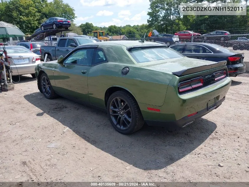 2C3CDZKG7NH152011 2022 Dodge Challenger Gt Awd