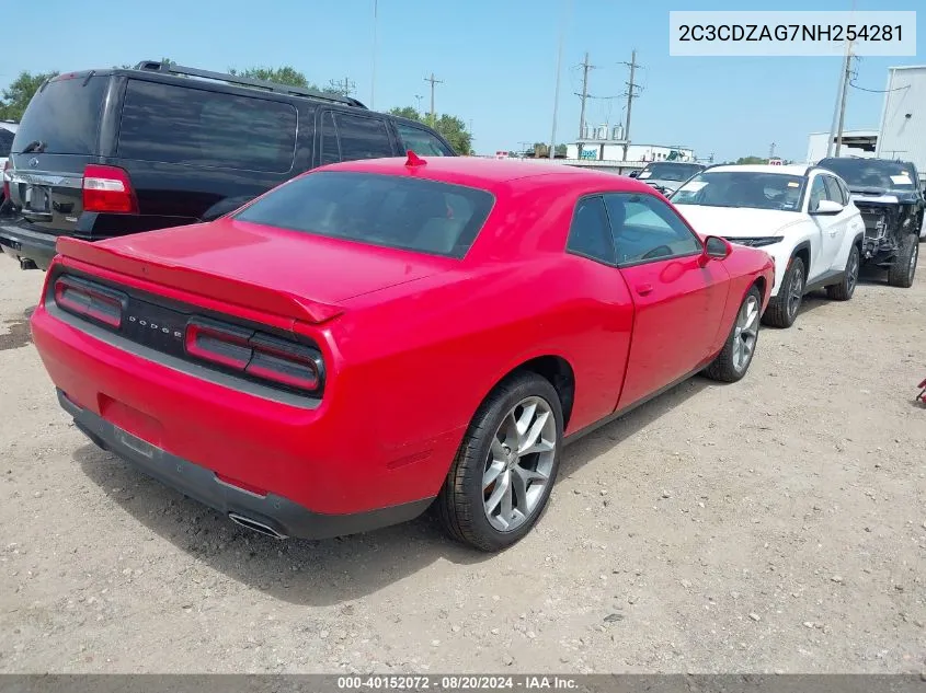 2022 Dodge Challenger Sxt VIN: 2C3CDZAG7NH254281 Lot: 40152072