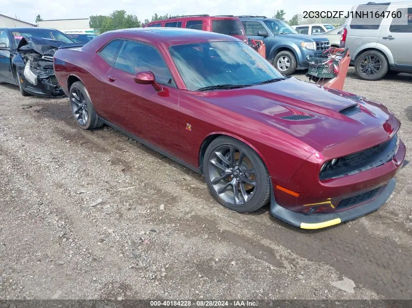 2022 Dodge Challenger R/T Scat Pack VIN: 2C3CDZFJ1NH164760 Lot: 40184228