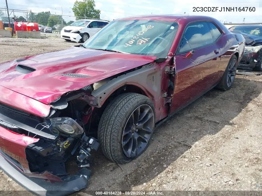 2022 Dodge Challenger R/T Scat Pack VIN: 2C3CDZFJ1NH164760 Lot: 40184228