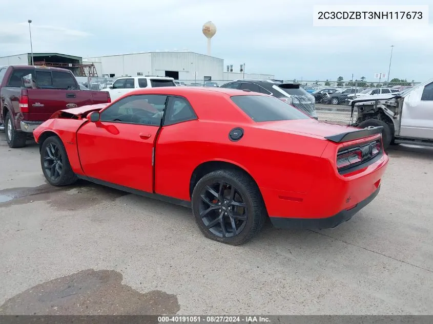 2022 Dodge Challenger R/T VIN: 2C3CDZBT3NH117673 Lot: 40191051