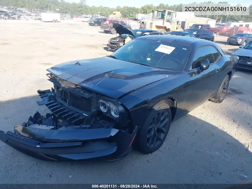 2022 Dodge Challenger Sxt VIN: 2C3CDZAG0NH151610 Lot: 40201131