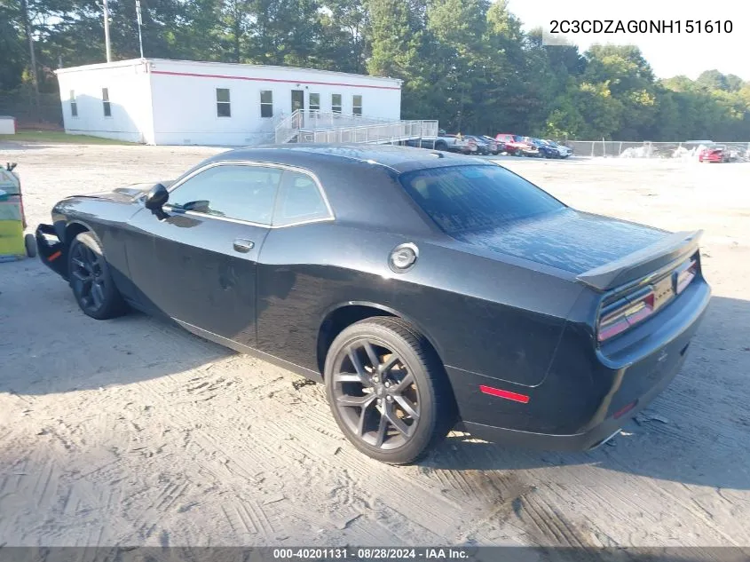 2C3CDZAG0NH151610 2022 Dodge Challenger Sxt