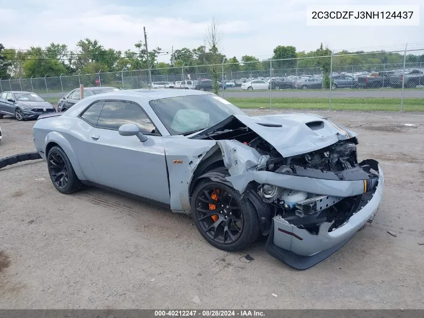 2022 Dodge Challenger R/T Scat Pack Widebody VIN: 2C3CDZFJ3NH124437 Lot: 40212247