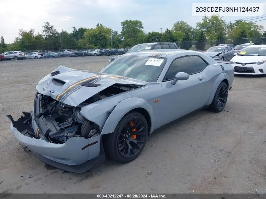 2022 Dodge Challenger R/T Scat Pack Widebody VIN: 2C3CDZFJ3NH124437 Lot: 40212247