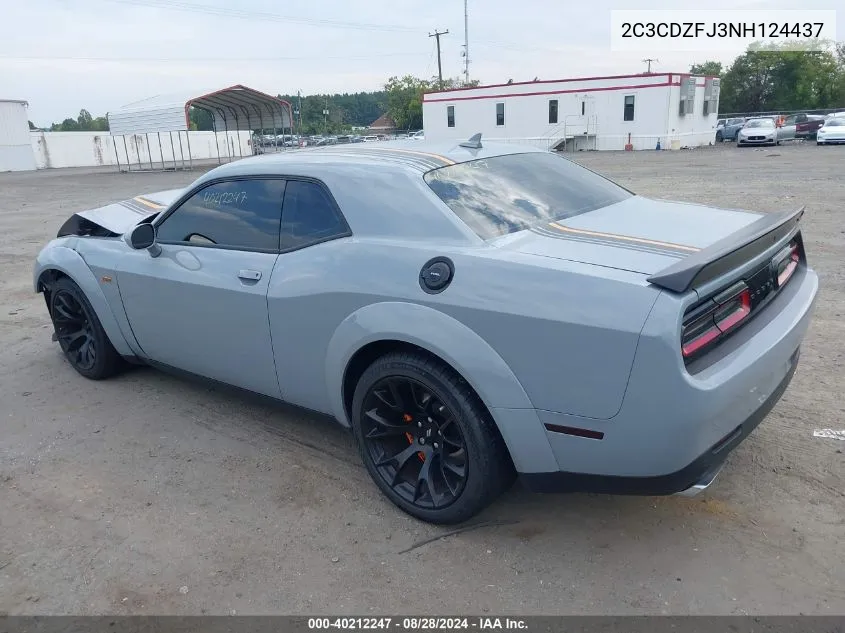 2022 Dodge Challenger R/T Scat Pack Widebody VIN: 2C3CDZFJ3NH124437 Lot: 40212247