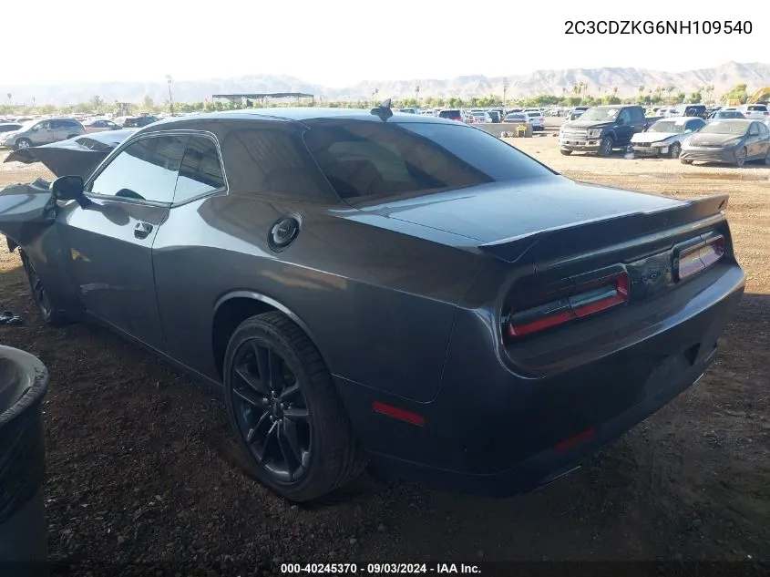 2022 Dodge Challenger Gt Awd VIN: 2C3CDZKG6NH109540 Lot: 40245370