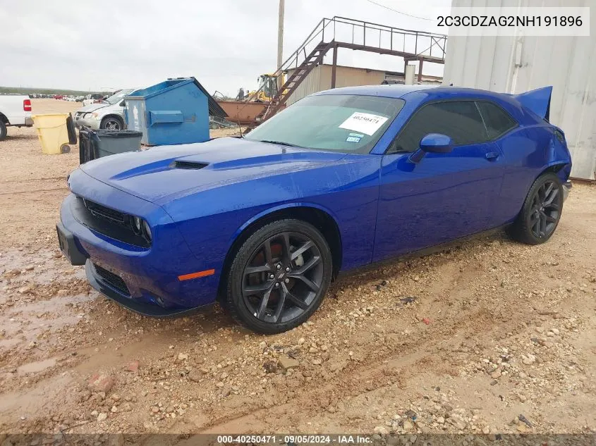 2022 Dodge Challenger Sxt VIN: 2C3CDZAG2NH191896 Lot: 40250471