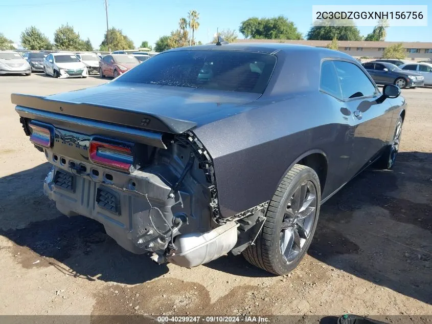 2022 Dodge Challenger Sxt VIN: 2C3CDZGGXNH156756 Lot: 40299247