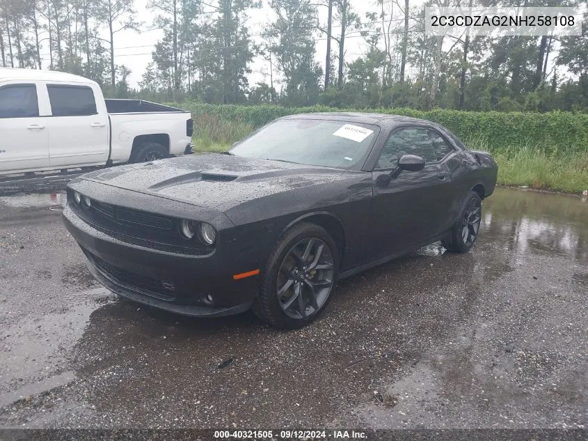 2022 Dodge Challenger Sxt VIN: 2C3CDZAG2NH258108 Lot: 40321505