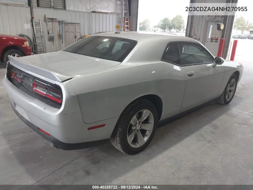 2022 Dodge Challenger Sxt VIN: 2C3CDZAG4NH270955 Lot: 40325722