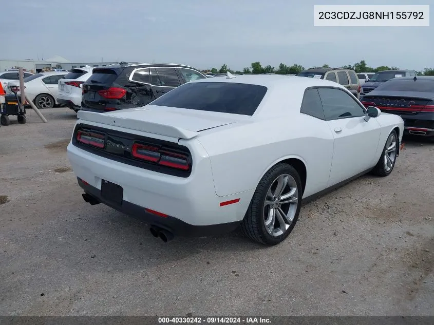 2022 Dodge Challenger Gt VIN: 2C3CDZJG8NH155792 Lot: 40330242