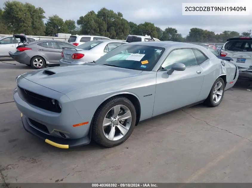 2022 Dodge Challenger R/T VIN: 2C3CDZBT9NH194094 Lot: 40368392