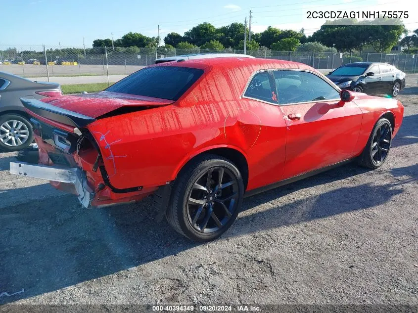 2022 Dodge Challenger Sxt VIN: 2C3CDZAG1NH175575 Lot: 40394349