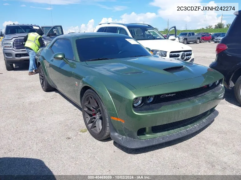 2022 Dodge Challenger R/T Scat Pack Widebody VIN: 2C3CDZFJXNH242274 Lot: 40469089