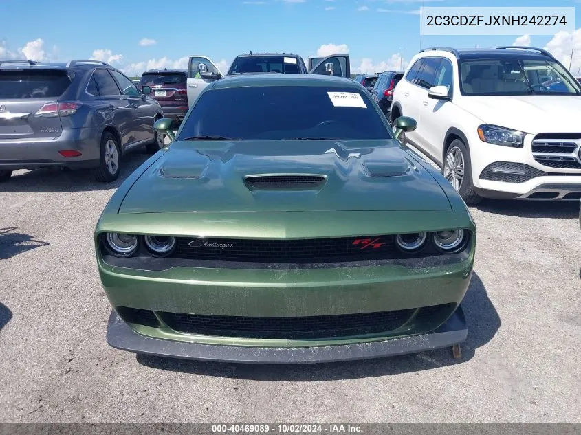 2022 Dodge Challenger R/T Scat Pack Widebody VIN: 2C3CDZFJXNH242274 Lot: 40469089