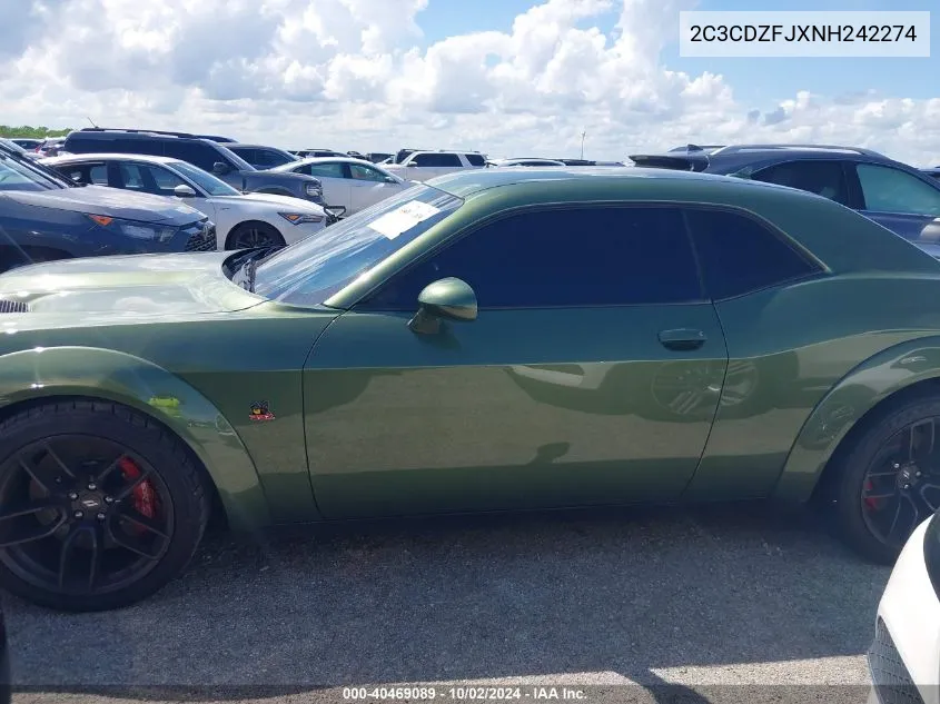 2022 Dodge Challenger R/T Scat Pack Widebody VIN: 2C3CDZFJXNH242274 Lot: 40469089