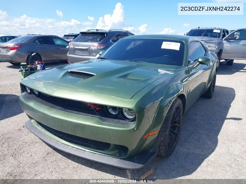 2022 Dodge Challenger R/T Scat Pack Widebody VIN: 2C3CDZFJXNH242274 Lot: 40469089